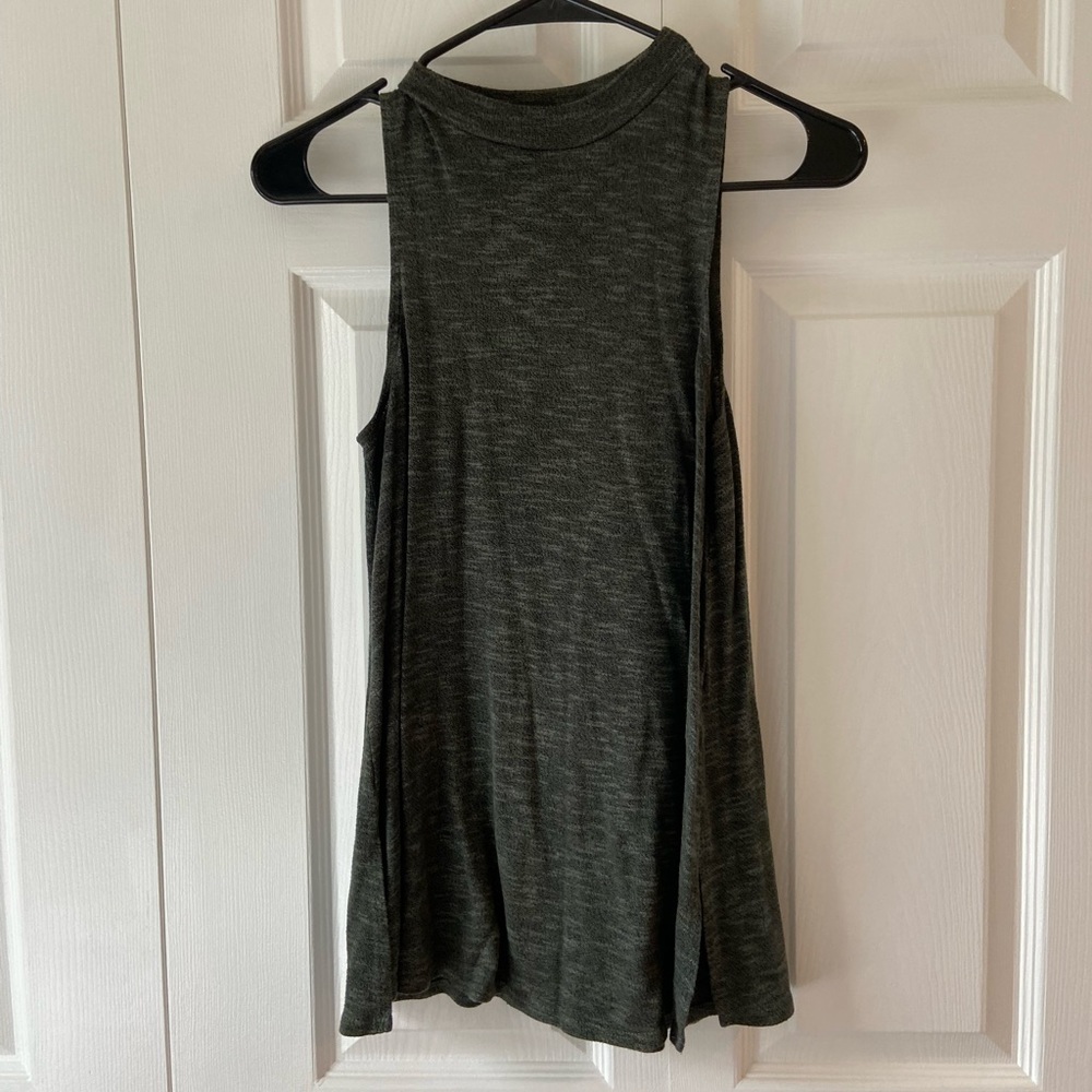 Love, fire high neck tank top